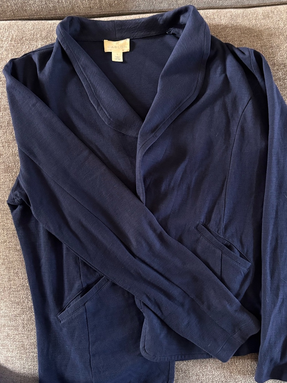 Caslon Navy Shawl-Collar Blazer Jacket